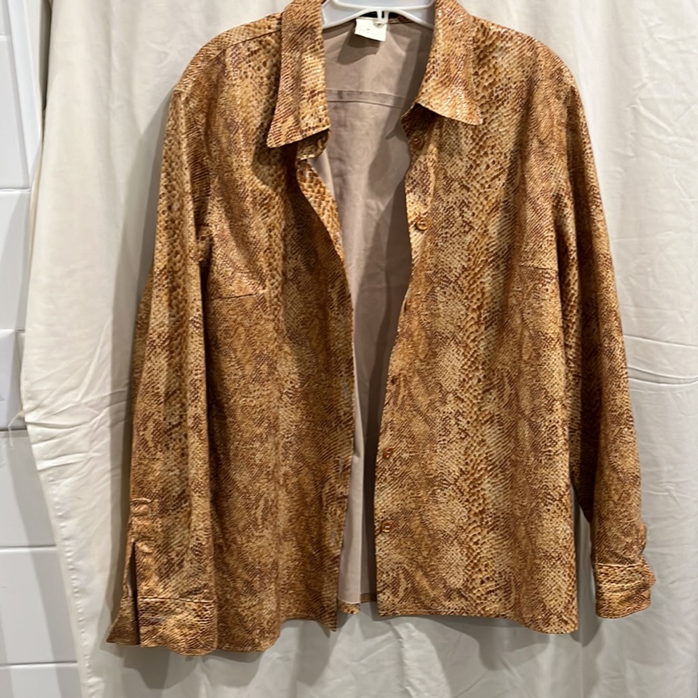 Women 2pc skirt and blouse set by harve benard size 16 snakeskin - Picture 4 of 7